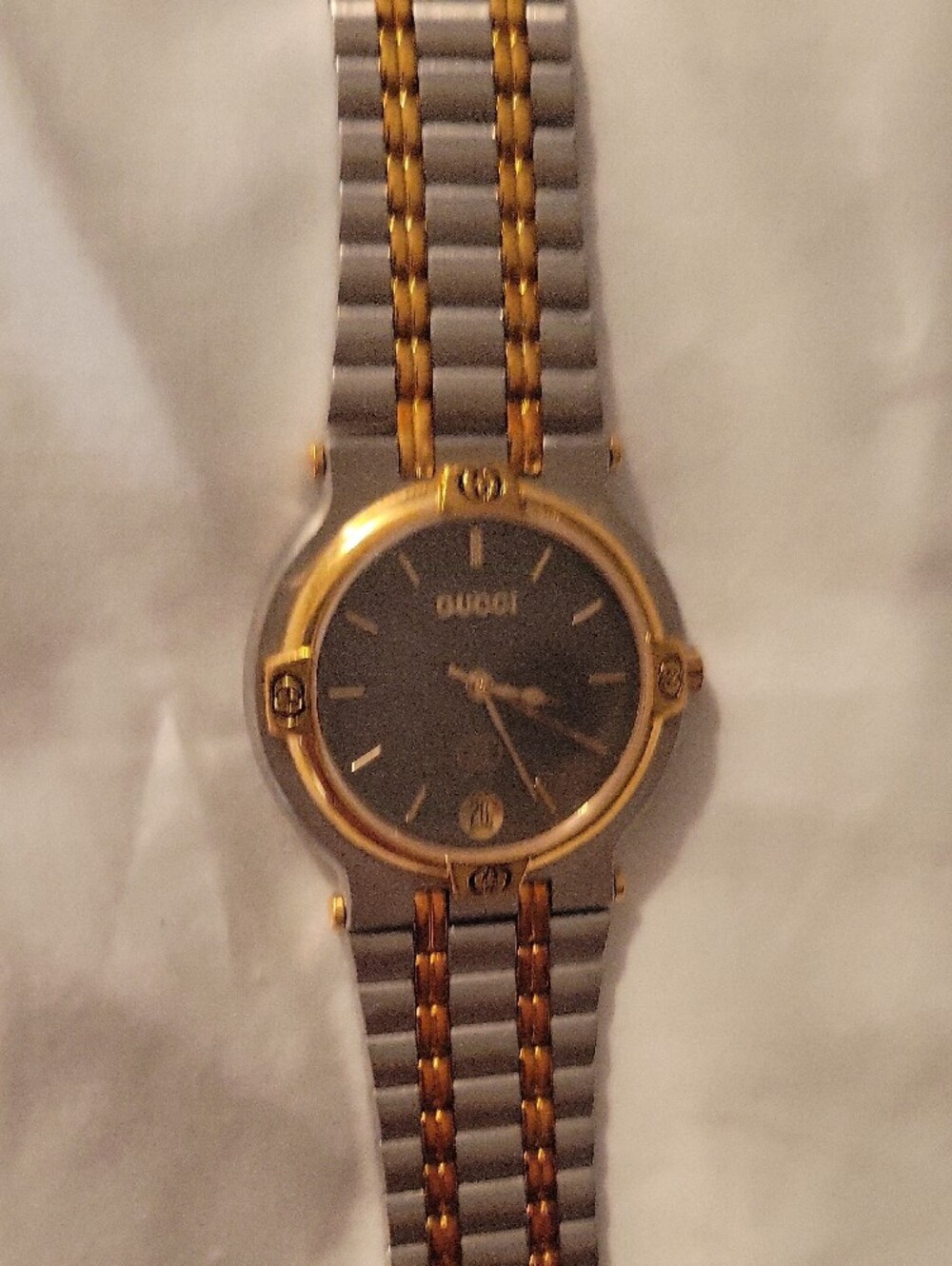 Gucci Two-Tone Unsex Watch with Brown Dial and Gold Accents 33mm Case
